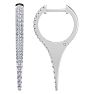 3/4 Carat Lab Grown Diamond Hoop Drop Earrings In 14 Karat White Gold, 1 Inch Image-1