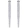 3/4 Carat Lab Grown Diamond Hoop Drop Earrings In 14 Karat White Gold, 1 Inch Image-2