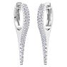 3/4 Carat Lab Grown Diamond Hoop Drop Earrings In 14 Karat White Gold, 1 Inch Image-4
