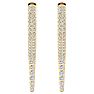 3/4 Carat Lab Grown Diamond Hoop Drop Earrings In 14 Karat Yellow Gold, 1 Inch Image-2