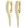 3/4 Carat Lab Grown Diamond Hoop Drop Earrings In 14 Karat Yellow Gold, 1 Inch Image-3