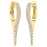 3/4 Carat Lab Grown Diamond Hoop Drop Earrings In 14 Karat Yellow Gold, 1 Inch Image-4