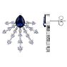 3 1/2 Carat Pear Shape Sapphire and Lab Grown Diamond Spray Drop Earrings In 14 Karat White Gold Image-1