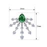 3 1/2 Carat Pear Shape Emerald and Lab Grown Diamond Spray Drop Earrings In 14 Karat White Gold Image-5
