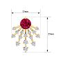 4 1/2 Carat Round Shape Ruby and Lab Grown Diamond Spray Drop Earrings In 14 Karat Yellow Gold Image-5
