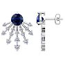 4 1/2 Carat Round Shape Sapphire and Lab Grown Diamond Spray Drop Earrings In 14 Karat White Gold Image-1