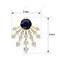 4 1/2 Carat Round Shape Sapphire and Lab Grown Diamond Spray Drop Earrings In 14 Karat Yellow Gold Image-5