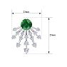 4 1/2 Carat Round Shape Emerald and Lab Grown Diamond Spray Drop Earrings In 14 Karat White Gold Image-5