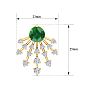4 1/2 Carat Round Shape Emerald and Lab Grown Diamond Spray Drop Earrings In 14 Karat Yellow Gold Image-5