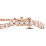 Estate Jewelry 3 Carat Bezel Lab Grown Diamond Bracelet In 14 Karat Rose Gold, 7 Inches Image-3