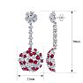 9 1/2 Carat Ruby and Lab Grown Diamond Drop Earrings In 14 Karat White Gold, 2 Inches Image-5