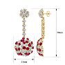 9 1/2 Carat Ruby and Lab Grown Diamond Drop Earrings In 14 Karat Yellow Gold, 2 Inches Image-5