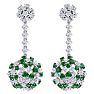 9 1/2 Carat Emerald and Lab Grown Diamond Drop Earrings In 14 Karat White Gold, 2 Inches Image-2