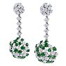 9 1/2 Carat Emerald and Lab Grown Diamond Drop Earrings In 14 Karat White Gold, 2 Inches Image-3