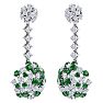 9 1/2 Carat Emerald and Lab Grown Diamond Drop Earrings In 14 Karat White Gold, 2 Inches Image-4