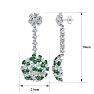 9 1/2 Carat Emerald and Lab Grown Diamond Drop Earrings In 14 Karat White Gold, 2 Inches Image-5