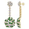 9 1/2 Carat Emerald and Lab Grown Diamond Drop Earrings In 14 Karat Yellow Gold, 2 Inches Image-1