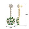 9 1/2 Carat Emerald and Lab Grown Diamond Drop Earrings In 14 Karat Yellow Gold, 2 Inches Image-5