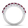 4 Carat Ruby and Lab Grown Diamond Band Ring In 14K White Gold Image-3