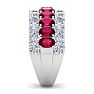 4 Carat Ruby and Lab Grown Diamond Band Ring In 14K White Gold Image-4