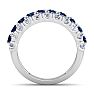 4 Carat Sapphire and Lab Grown Diamond Band Ring In 14K White Gold Image-3