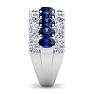 4 Carat Sapphire and Lab Grown Diamond Band Ring In 14K White Gold Image-4