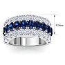 4 Carat Sapphire and Lab Grown Diamond Band Ring In 14K White Gold Image-5