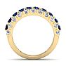 4 Carat Sapphire and Lab Grown Diamond Band Ring In 14K Yellow Gold Image-3