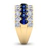 4 Carat Sapphire and Lab Grown Diamond Band Ring In 14K Yellow Gold Image-4