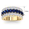 4 Carat Sapphire and Lab Grown Diamond Band Ring In 14K Yellow Gold Image-5