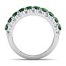 4 Carat Emerald and Lab Grown Diamond Band Ring In 14K White Gold Image-3