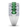 4 Carat Emerald and Lab Grown Diamond Band Ring In 14K White Gold Image-4