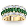 4 Carat Emerald and Lab Grown Diamond Band Ring In 14K Yellow Gold Image-1