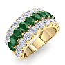4 Carat Emerald and Lab Grown Diamond Band Ring In 14K Yellow Gold Image-2
