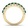 4 Carat Emerald and Lab Grown Diamond Band Ring In 14K Yellow Gold Image-3