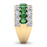 4 Carat Emerald and Lab Grown Diamond Band Ring In 14K Yellow Gold Image-4