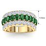 4 Carat Emerald and Lab Grown Diamond Band Ring In 14K Yellow Gold Image-5
