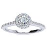 Estate Jewelry 1/2 Carat Natural Diamond Halo Engagement Ring in 14 Karat White Gold, Size 9.0
 Image-1