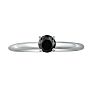 1/2 Carat Black Diamond Engagement Ring In 10K White Gold Image-1