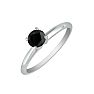 1/2 Carat Black Diamond Engagement Ring In 10K White Gold Image-2