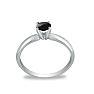1/2 Carat Black Diamond Engagement Ring In 10K White Gold Image-3