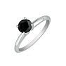 3/4 Carat Black Diamond Engagement Ring In 10K White Gold Image-2