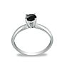 3/4 Carat Black Diamond Engagement Ring In 10K White Gold Image-3
