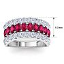 2 Carat Ruby and Lab Grown Diamond Band Ring In 14K White Gold Image-5
