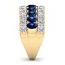 2 Carat Sapphire and Lab Grown Diamond Band Ring In 14K Yellow Gold Image-4