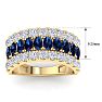 2 Carat Sapphire and Lab Grown Diamond Band Ring In 14K Yellow Gold Image-5