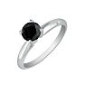 1 1/2 Carat Black Diamond Engagement Ring in 14K White Gold Image-2