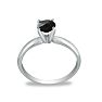 1 1/2 Carat Black Diamond Engagement Ring in 14K White Gold Image-3