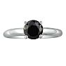 2 Carat Black Diamond Engagement Ring in 14K White Gold Image-1
