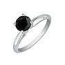2 Carat Black Diamond Engagement Ring in 14K White Gold Image-2
